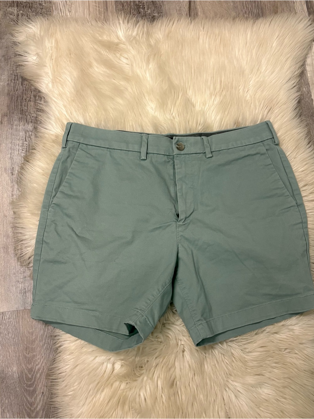 Express Men's Classic Cotton Chino Shorts in Sage Green Sz 34